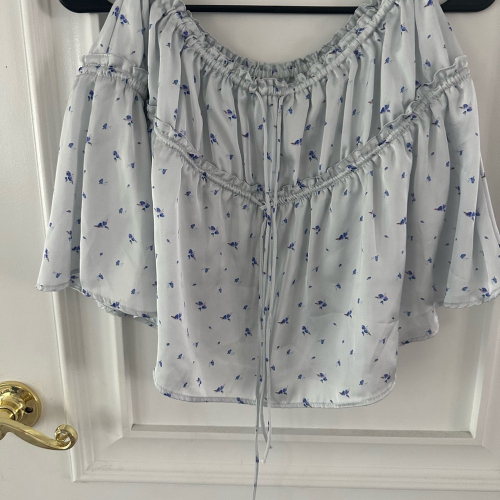 Zara Blue Floral Mini Skirt